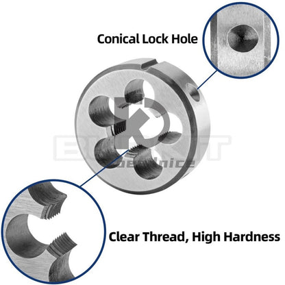 M18 X 1.25 Tap and Die Set Left Hand, M18X1.25 Machine Thread Tap and Round Die