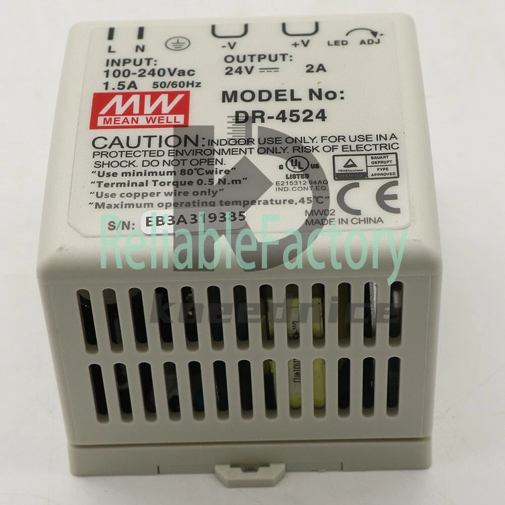 1PCS Meanwell DR-4524 Ac To Dc Din-Rail Power Supply 24V 2 Amp 48W 1.5"