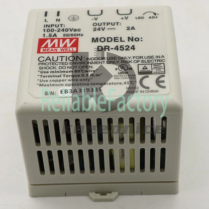 1PCS Meanwell DR-4524 Ac To Dc Din-Rail Power Supply 24V 2 Amp 48W 1.5"