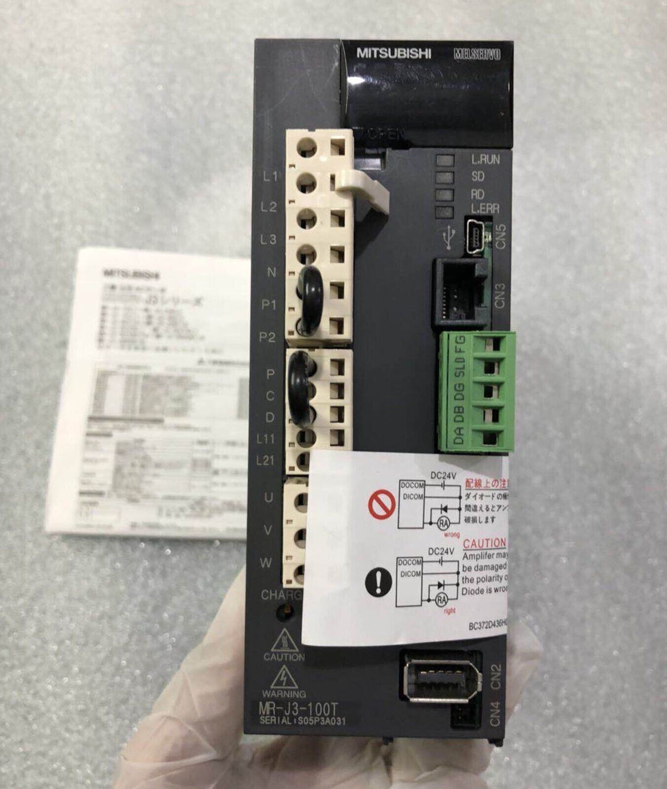 Mitsubishi AC SERVO DRIVER MR-J3-100T SERVO DRIVER year - MITSUBISHI