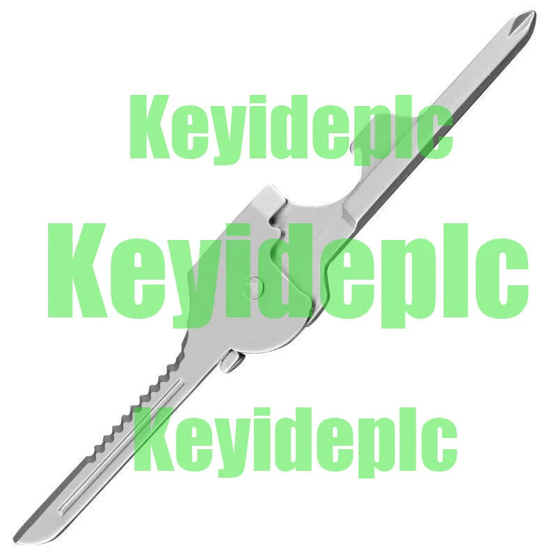1Pcs 6-in-1 Utili Key Tool Keyring Keychain Multifunction Stainless Steel