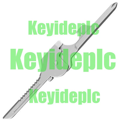 1Pcs 6-in-1 Utili Key Tool Keyring Keychain Multifunction Stainless Steel