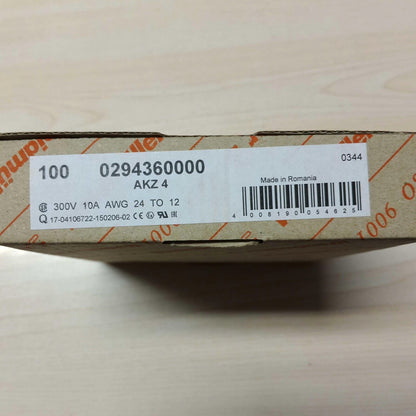 100 x Weidmuller 0294360000 Straight-through Terminal Blocks - WEIDMULLER