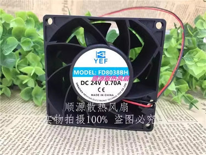 YEF FD8038BH 8038 DC24V 0.70A 8CM 2-wire silent cooling fan