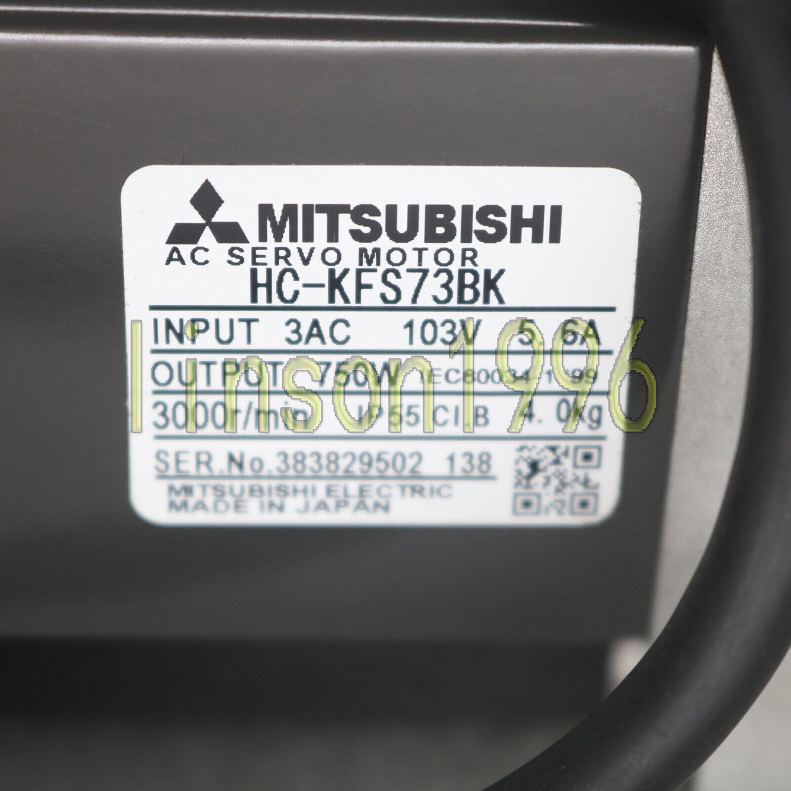 Mitsubishi Servo Motor HC-KFS73BK In Good Condition - MITSUBISHI