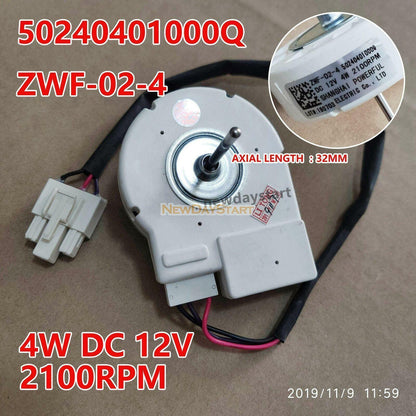 new 50240401000Q for Refrigerator Fan Motor ZWF-02-4 DC12V 4W 2100RPM - KOEED