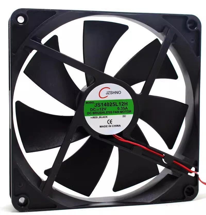 1PCS JS14025L12H 14025 DC12V 0.35A 14CM 2-Wire Silent Cooling Fan
