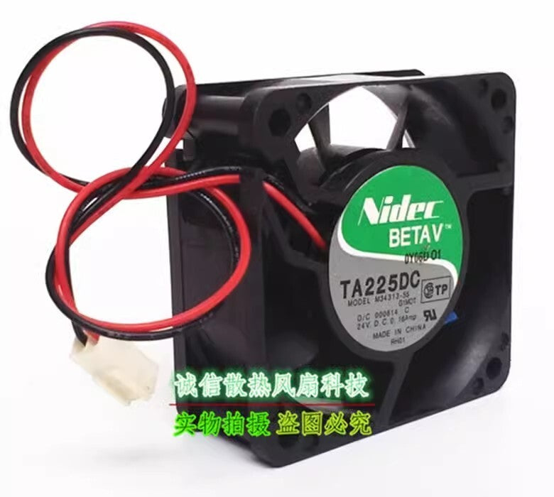 NIDEC TA225DC M34313-55 DC24V 0.16A 60*60*25MM 2-Pin Inverter Cooling Fan