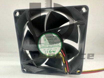 1 pcs YOUNG LIN Fan DFC802012M DC12V 2.0W 8020 80*20MM 3 wire cooling fan