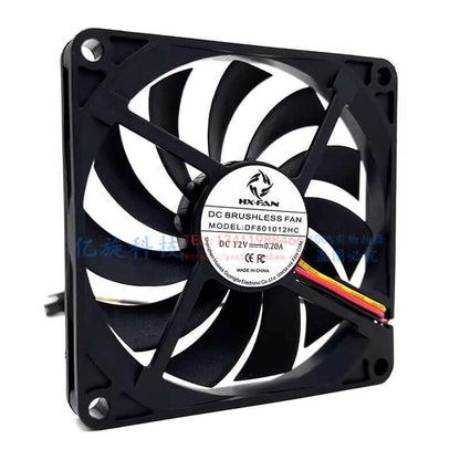 new HX-FAN DF801012HC 8010 DC12V 0.20A 8CM 3-Wire Silent Cooling Fan