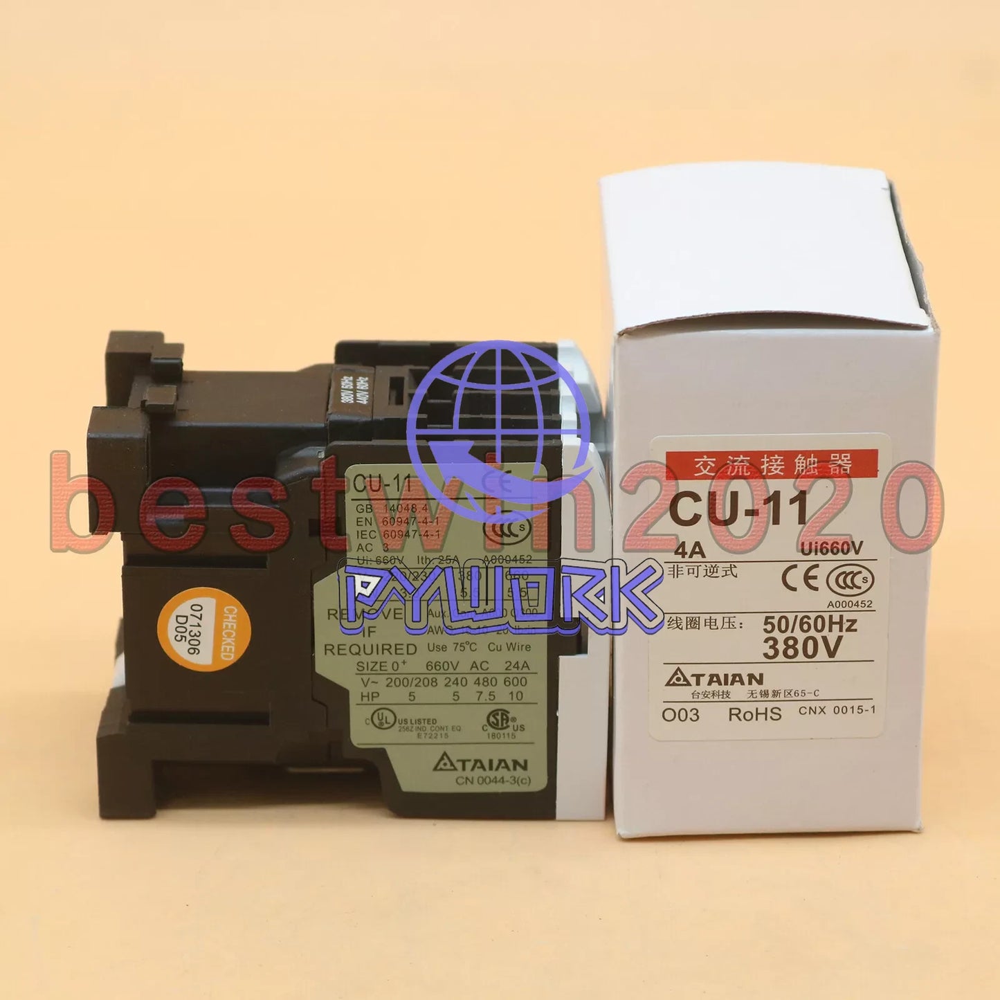 1PCS TECO CU-11 380V AC Contactor 4A