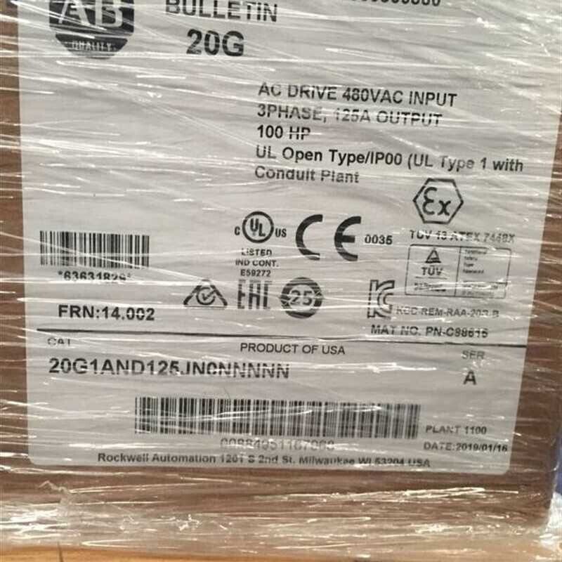ALLEN BRADLEY PowerFlex Air Cooled 755 AC Drive 20G1AND125JN0NNNNN NEW IN BOX - ALLEN BRADLEY