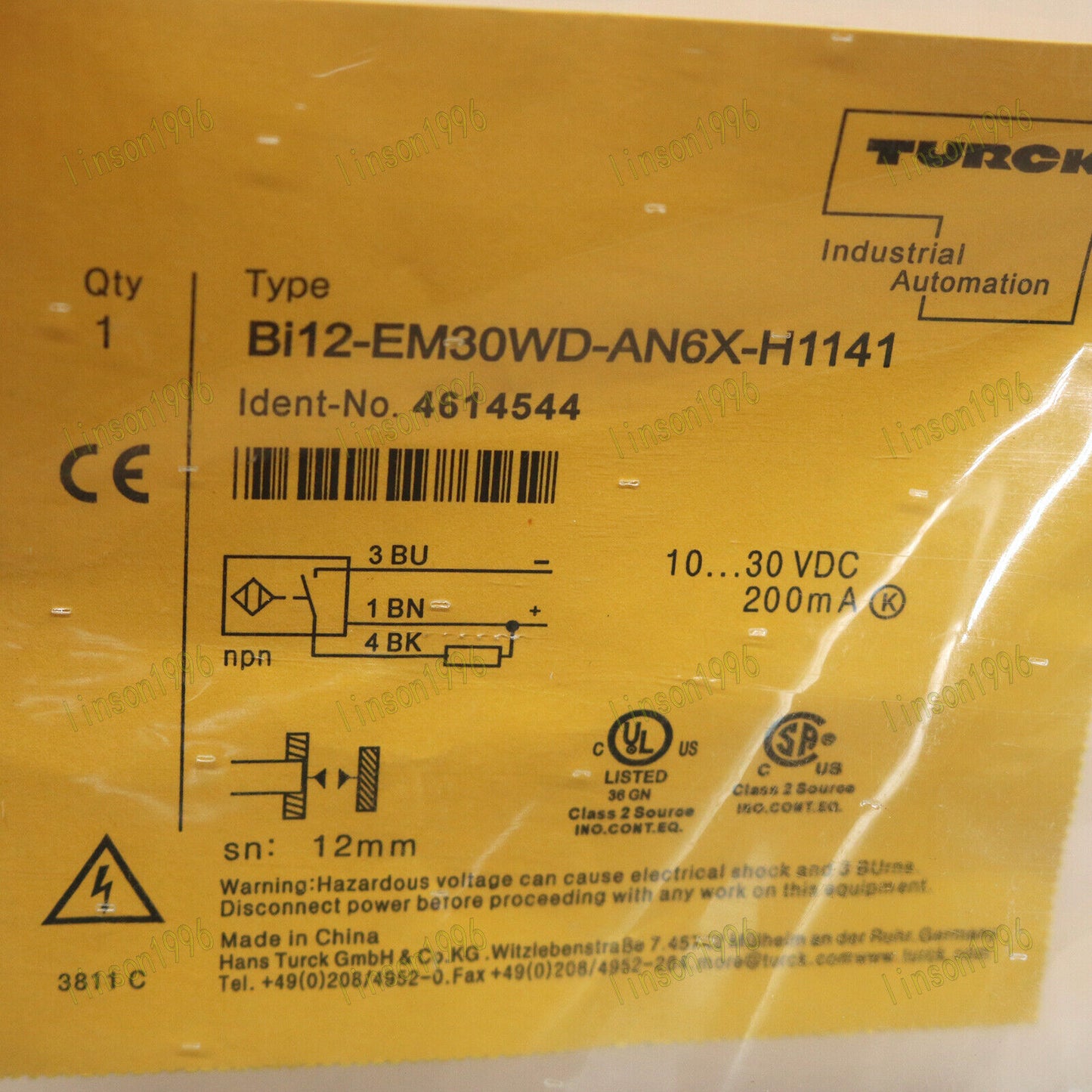 TURCK BI12-EM30WD-AN6X-H1141 Proximity Sensor - TURCK