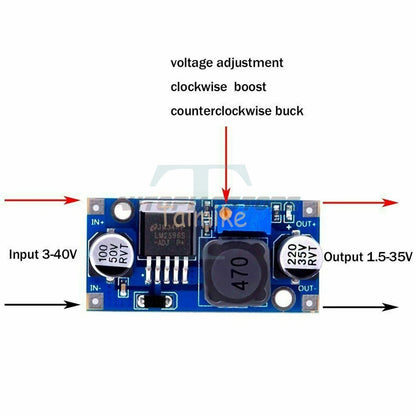 LM2596 DC-DC DC Adjustable Buck Power Supply Module Board 3A 12/24V to 12/5/3.3v