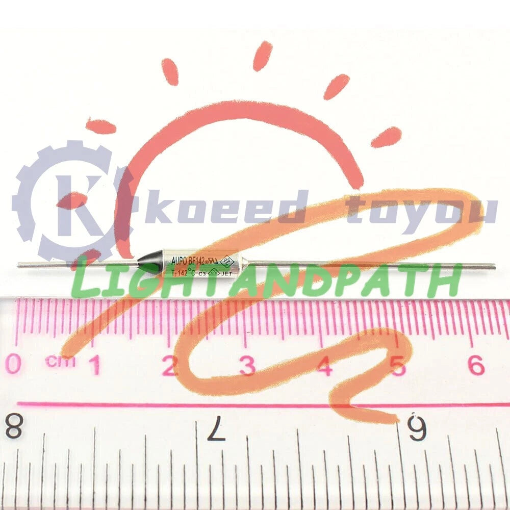 2Pcs AUPO Thermal Fuse Links BF142 Axial Lead TF Cutoff 142℃ 142C 250V 10A ^