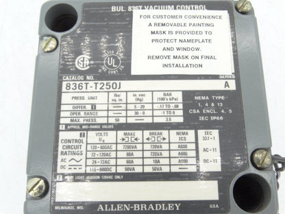 Allen Bradley 836T-T250J Series A Switch - 836T-T250J Switch - [Allen Bradley 836T-T250J Series A Switch] - ALLEN BRADLEY