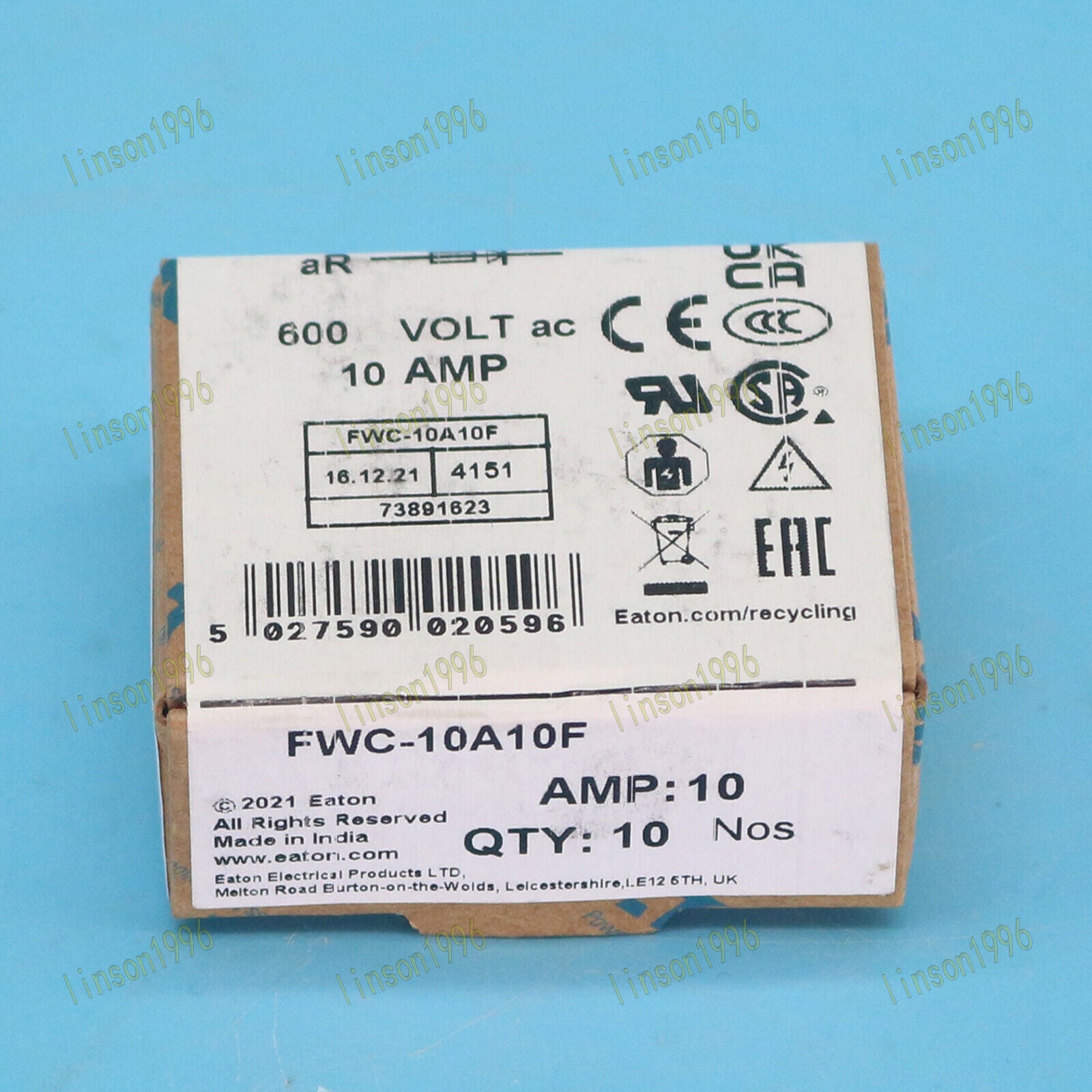 new 10Pc/box  Bussmann FWC-10A10F (10Amp) 10A 600VAC 10x38MM Fuses fast Bussmann