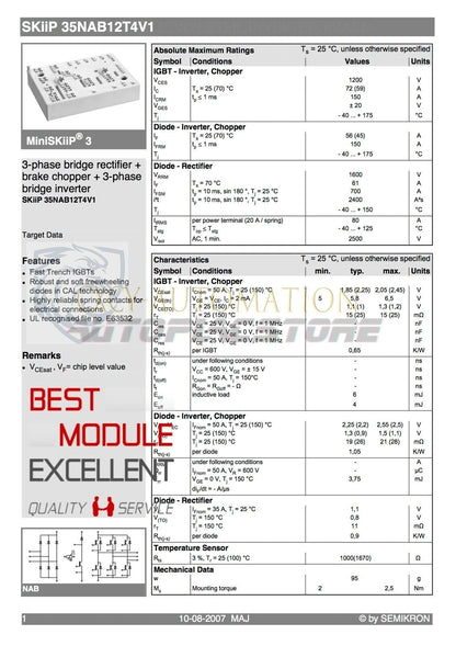 1PC SEMIKRON SKIIP35NAB12T4V1 power supply module Quality Assurance ~US