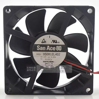 Sanyo 9S0812L402 9025 DC12V 0.05A 9CM 2-Wire Silent Cooling Fan