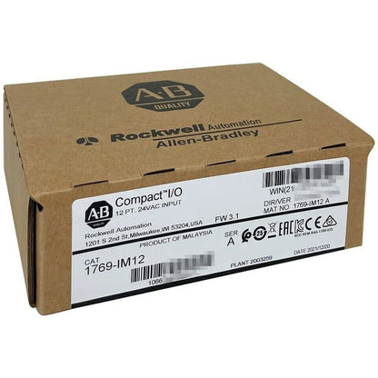 New Factory Sealed AB 1769-IM12 SER A CompactLogix 12Pt 240VAC Input Module - FACTORY SEALED