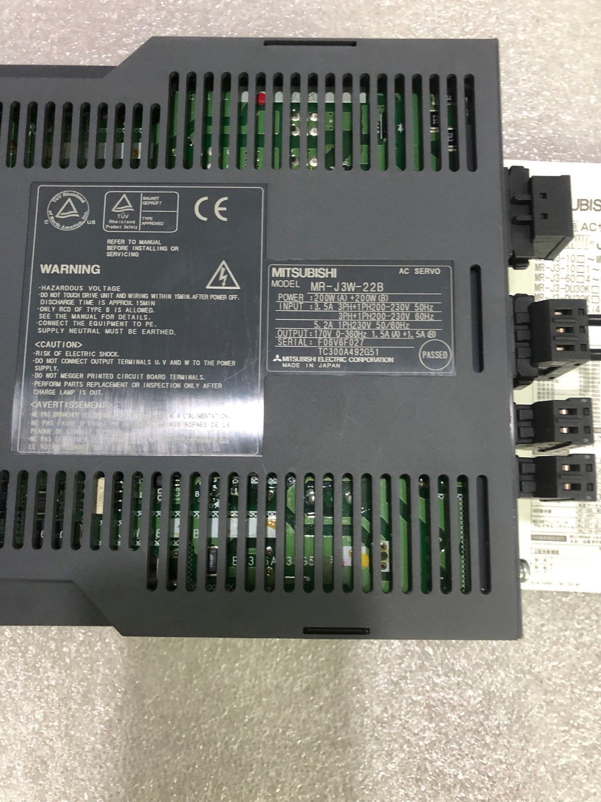 1PC MITSUBISHI AC SERVO DRIVER MR-J3W-22B MRJ3W22B