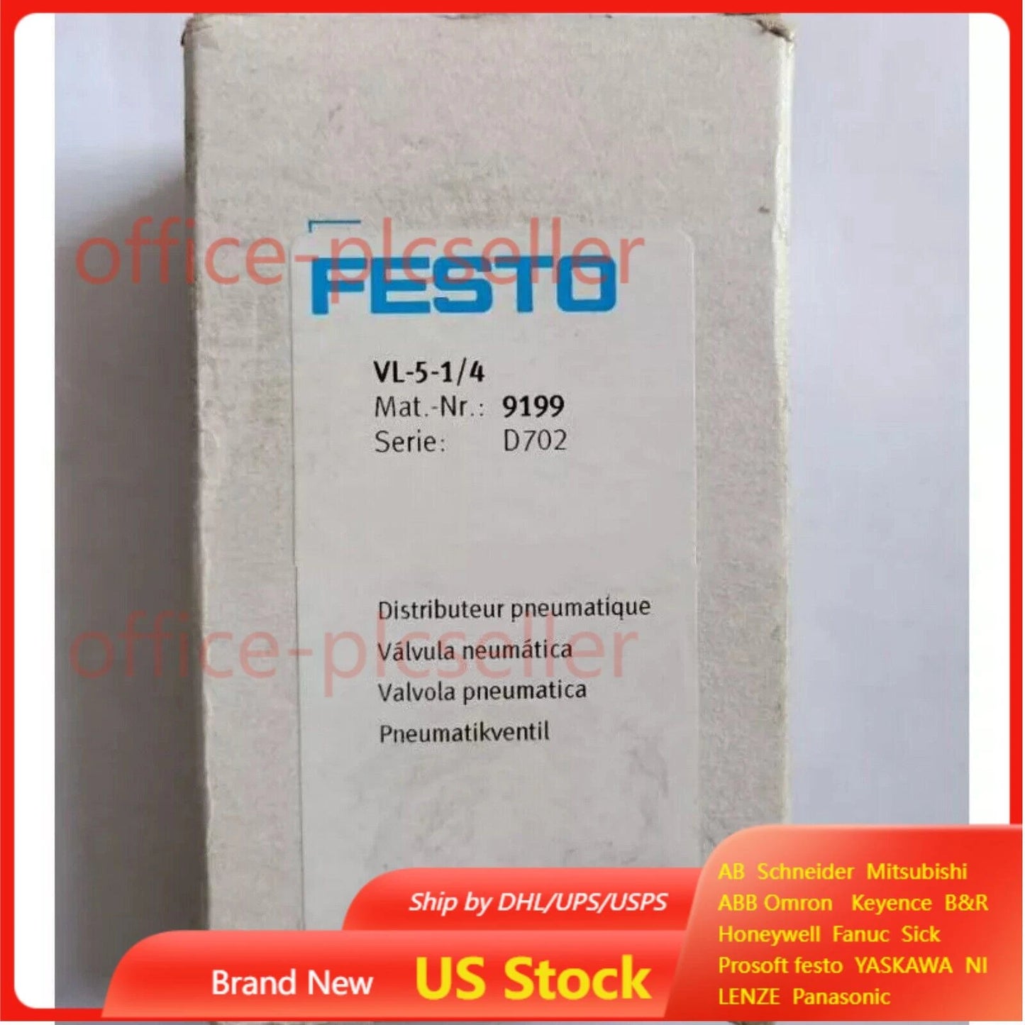 Festo 9199 VL-5-1/4 Pneumatic Valve #E