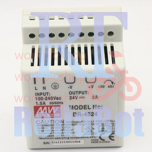 1PCS Meanwell DR-4524 Ac To Dc Din-Rail Power Supply 24V 2 Amp 48W 1.5"