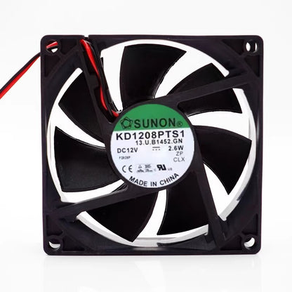 SUNON KD1208PTS1 8025 DC12V 2.6W 8CM 2-Wire Silent Cooling Fan