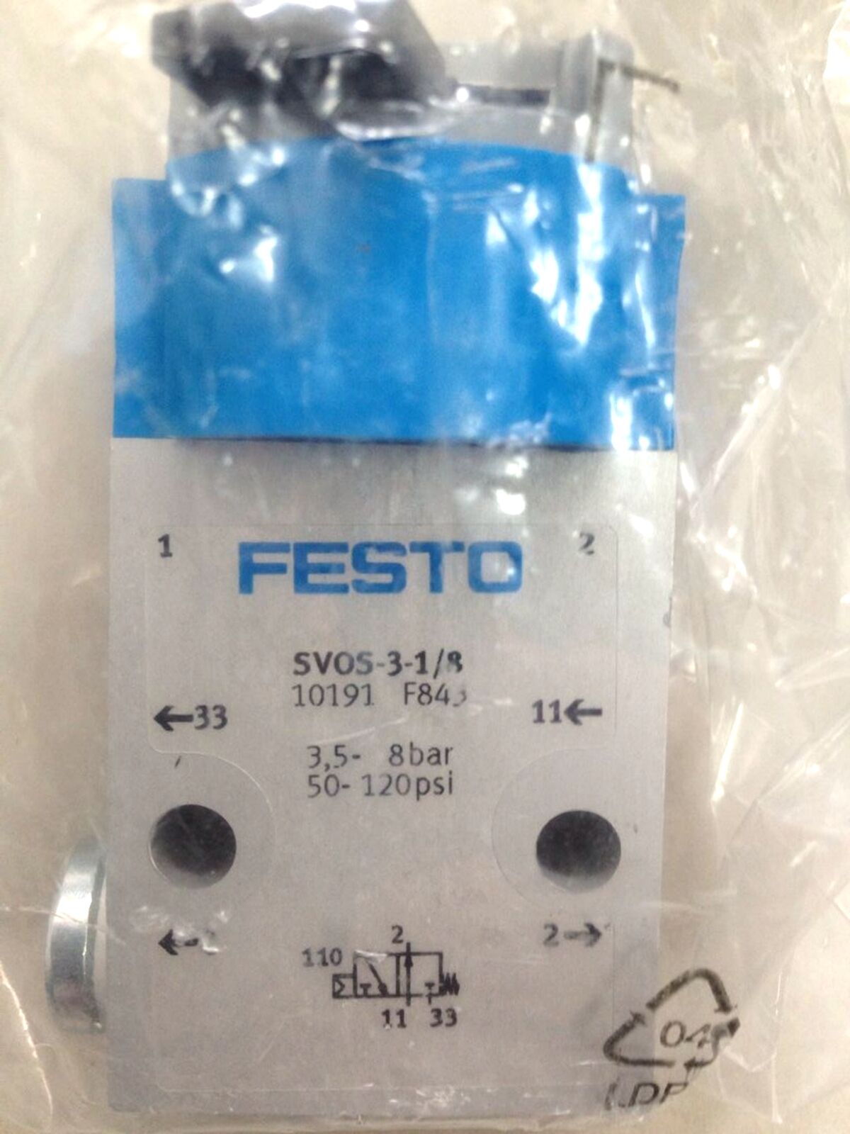 FESTO SVOS-3-1/8 10191 Front Panel Valve FESTO