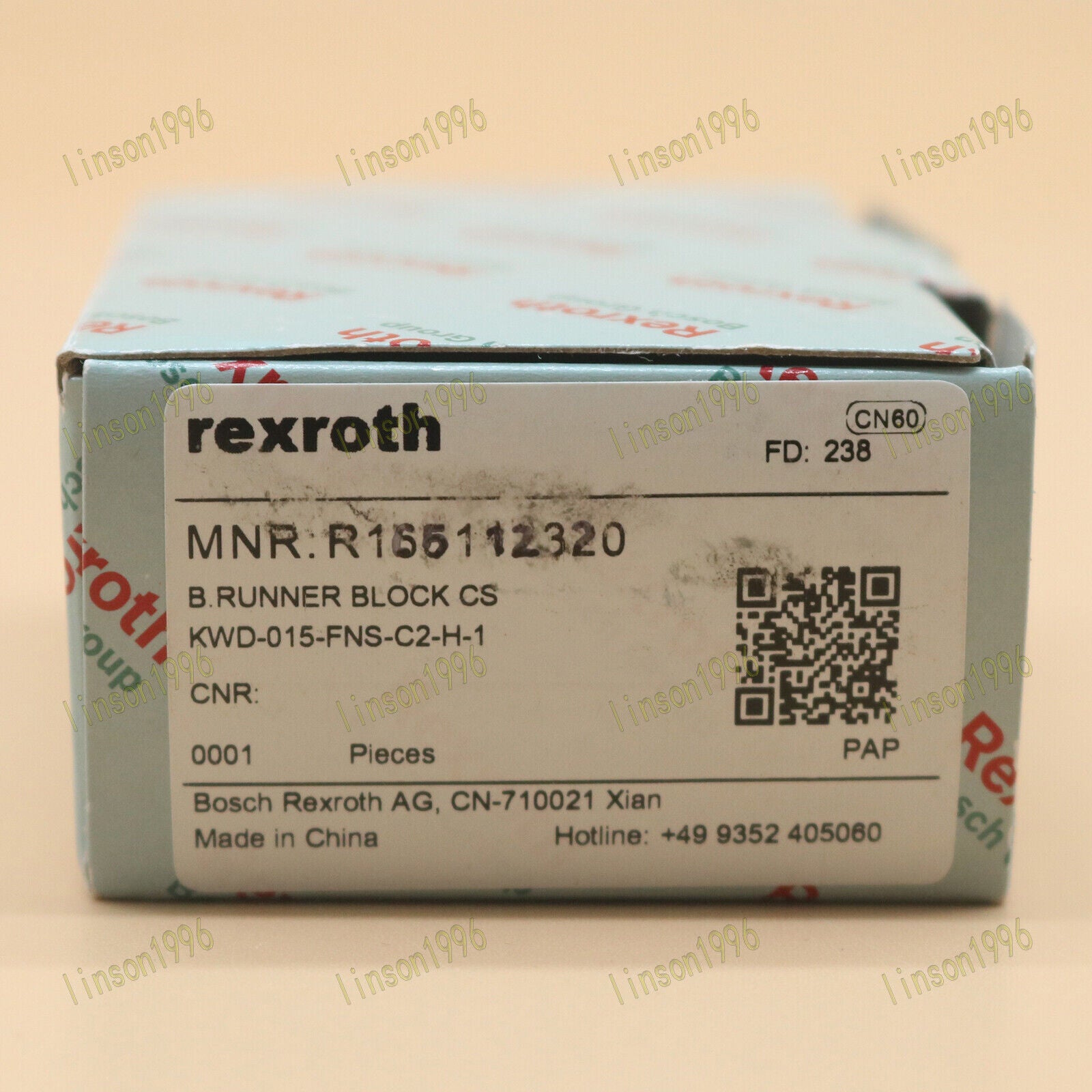 new  In Box R165112320 Rexroth Runner Block Ball Bearing Rexroth