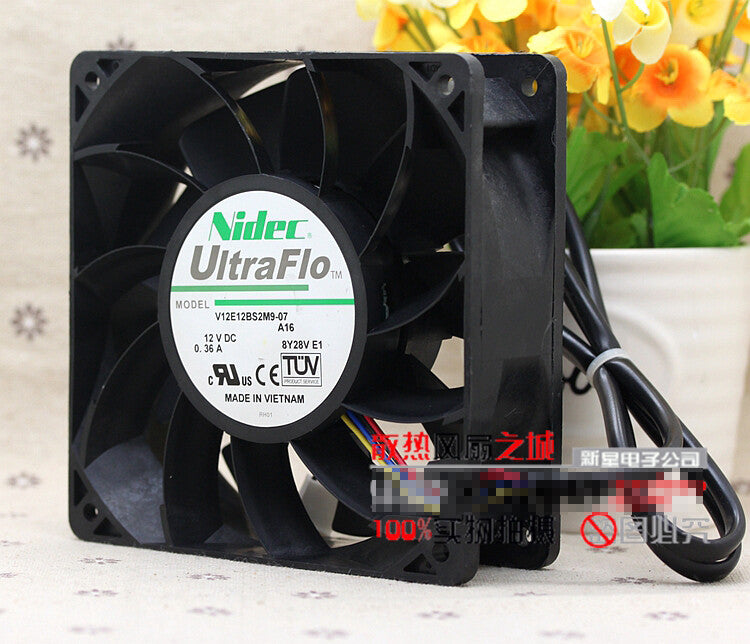 1pcs Nidec V12E12BS2M9-07 12038 12V 0.36A 4-wire PWM fan