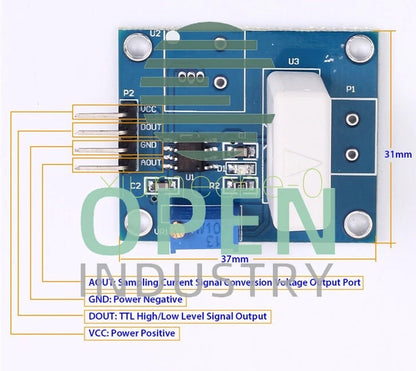 WCS1800 Hall Current Sensor Module 35A Overcurrent Protection Current Detector