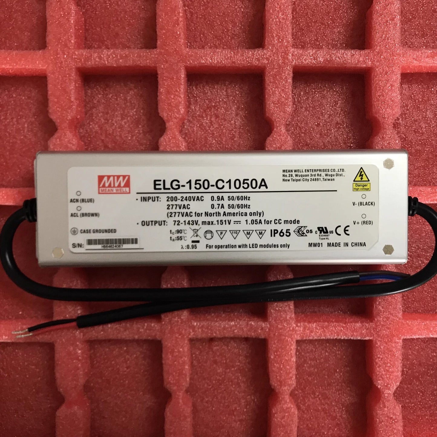 MEAN WELL ELG-150-C1050A High Voltage Constant Current Power Supply