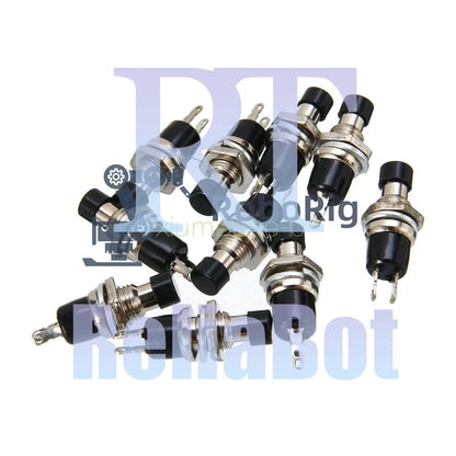10PCS Black PBS-110 ON/OFF Push button Mini Lockless Momentary Switch