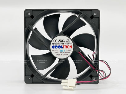 COOLTRON FD1225L24W5-71-2RC1 12025 DC24V 3.60W 12CM 2-Wire Inverter Cooling Fan