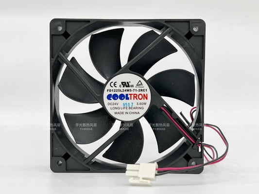 COOLTRON FD1225L24W5-71-2RC1 12025 DC24V 3.60W 12CM 2-Wire Inverter Cooling Fan