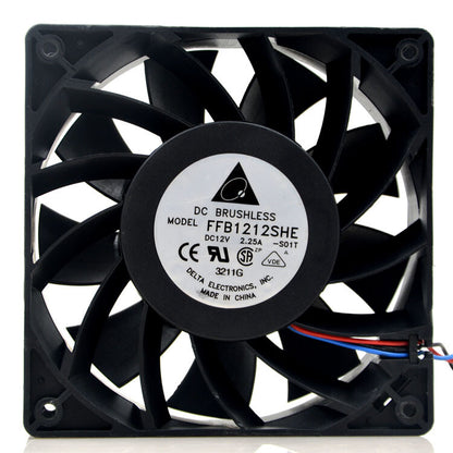 1pcs  Delta FFB1212SHE 12038 12V 2.25A 12CM 3-wire violent chassis cooling fan