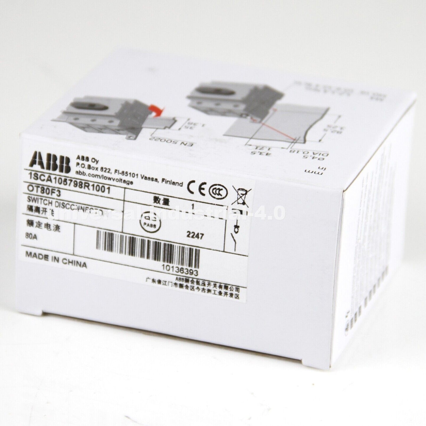 ABB OT80F3 1SCA105798R1001 10136393Disconnect Switch | ABB | industrial disconnect switch | industrial safety switch | industrial control switch - ABB