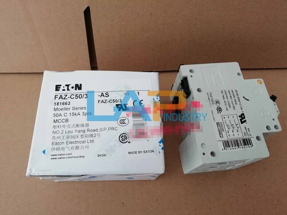 EATON FAZ-C50/3 Circuit Breaker 3P 50A - New 1PCS - EATON