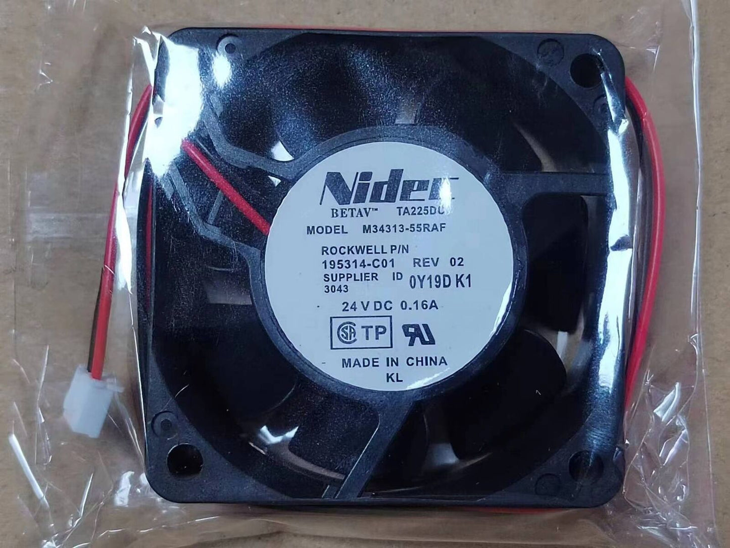 new NIDEC M34313-55RAF DC24V 0.16A 195314-C01 6 cm inverter cooling fan