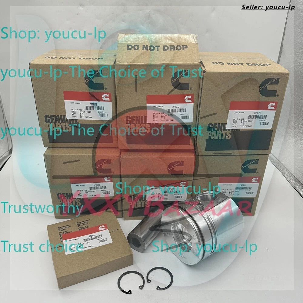 6X STD Standard Pistons Kit 3928673 For Dodge Ram2500 Cummins 6BT 5.9L 12V 94-98