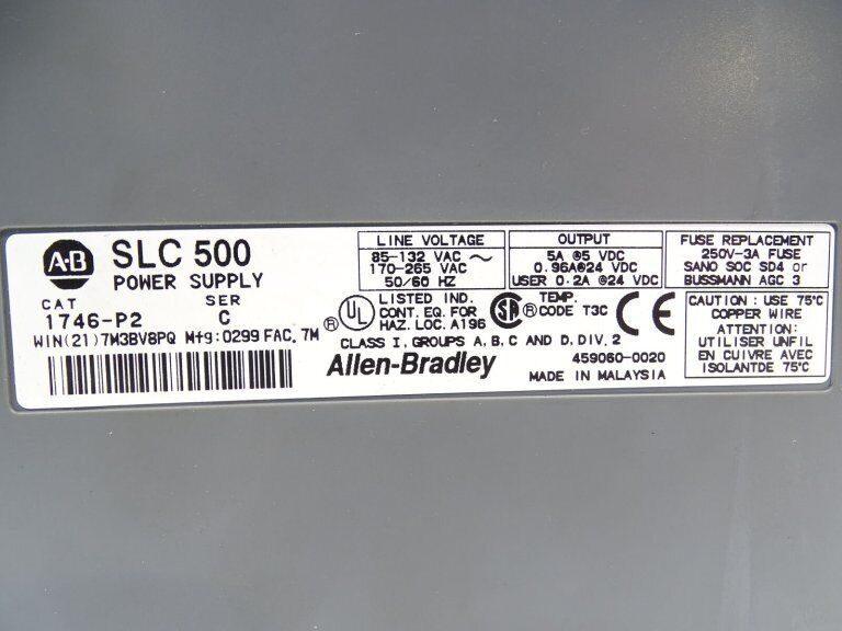 ALLEN-BRADLEY 1746-P2 POWER SUPPLY MODULE SER C (94202 - USED) koeed