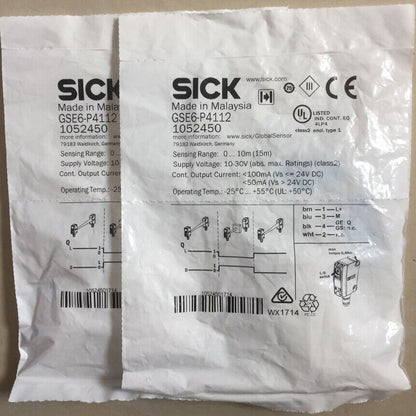 1PC SICK Photoelectric Sensor GSE6-P4112 24V DC 1.5m Range ±1% Accuracy IP67 - SICK