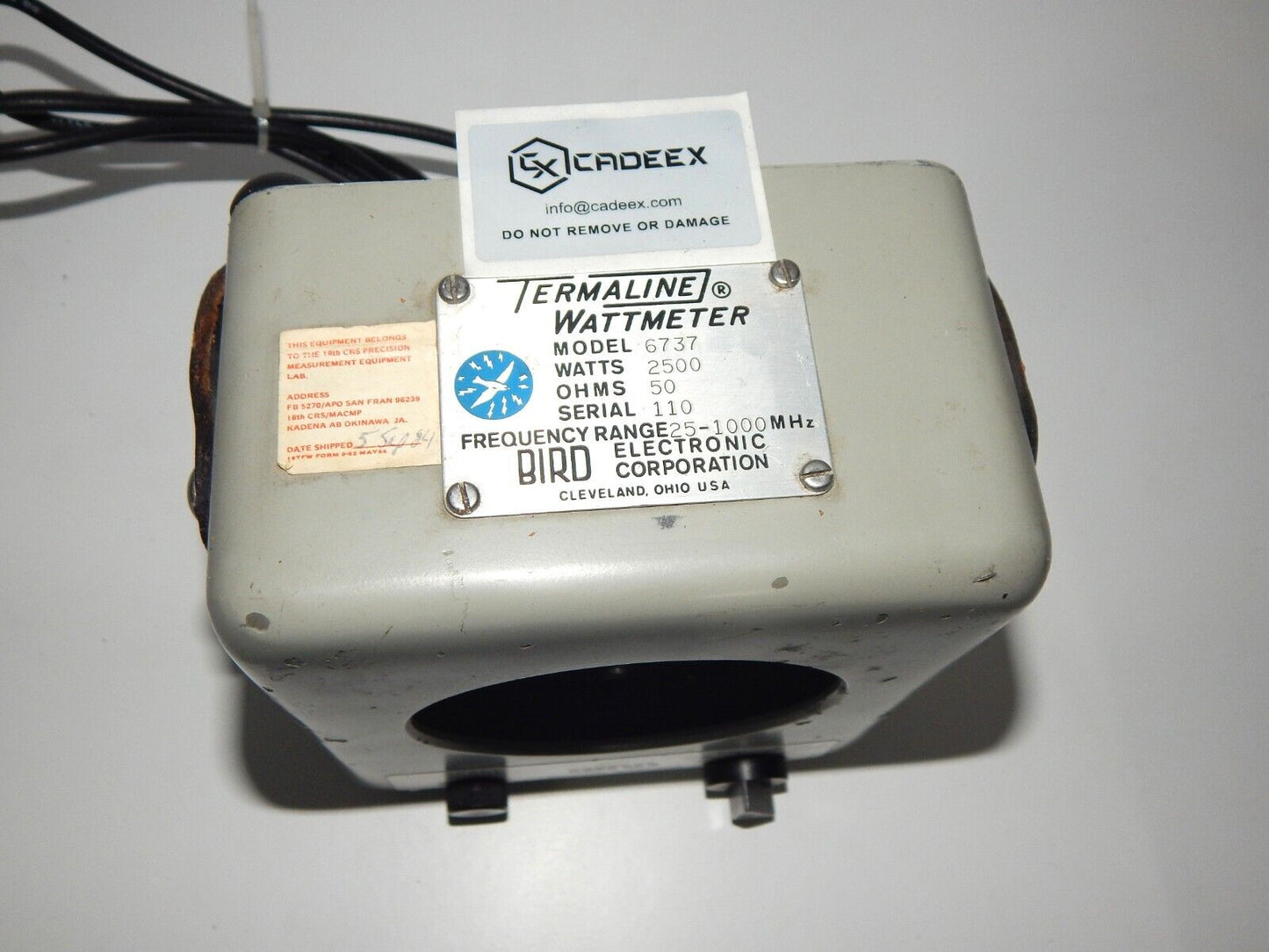 BIRD 6737 + 6737-030 Wattmeter 2500W 25-1000 MHz 1.5-35 MHz - TERMALINE