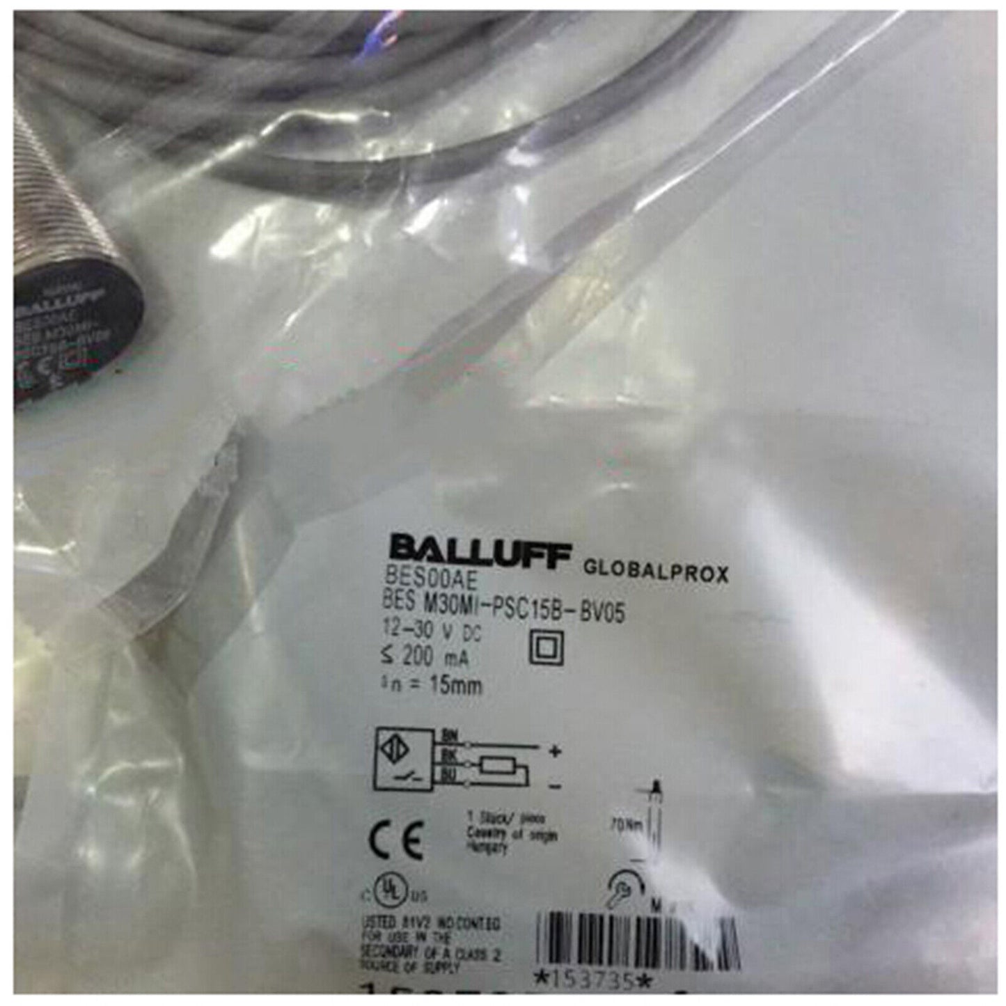 Balluff BES M30MI-PSC15B-BV05 Proximity Sensor - BALLUFF