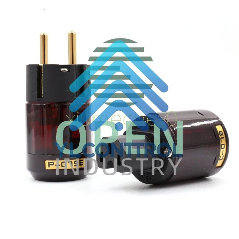 1 Pair P-079E+C079 24k Gold-Plated EU Power Plug ac power cord plugs