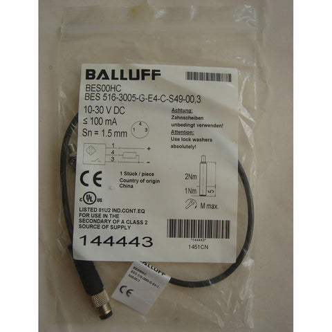 BALLUFF Proximity Sensor BES 516-3005 G E4 C S49-00, 3 spot stock - BALLUFF