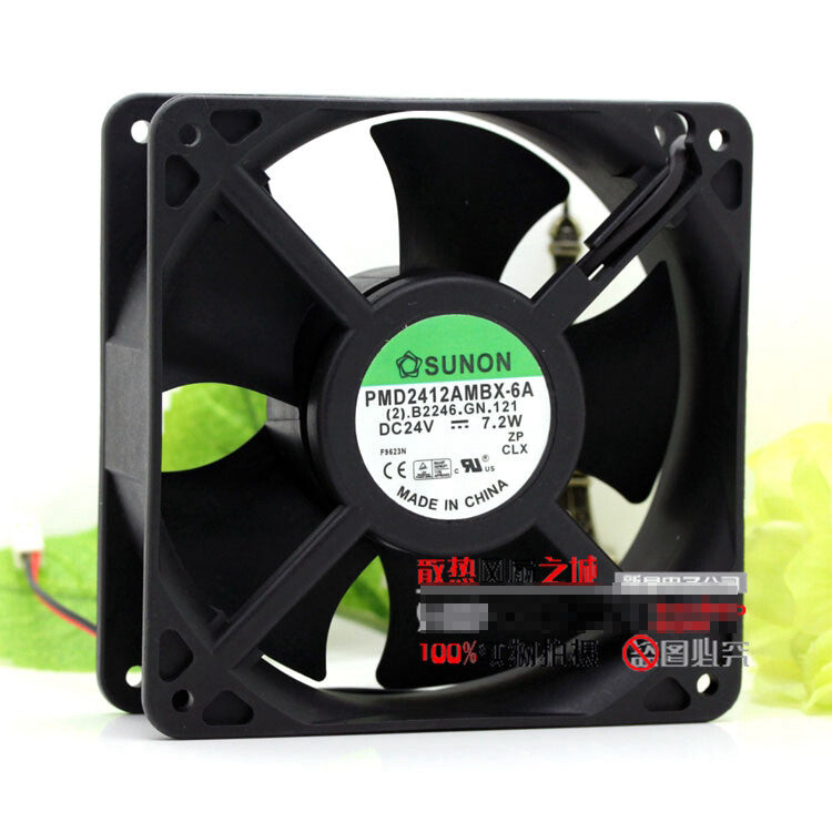 1pcs SUNON PMD2412AMBX-6A 12038 24V 7.2W12CM for Danfoss Inverter Fan 2pin