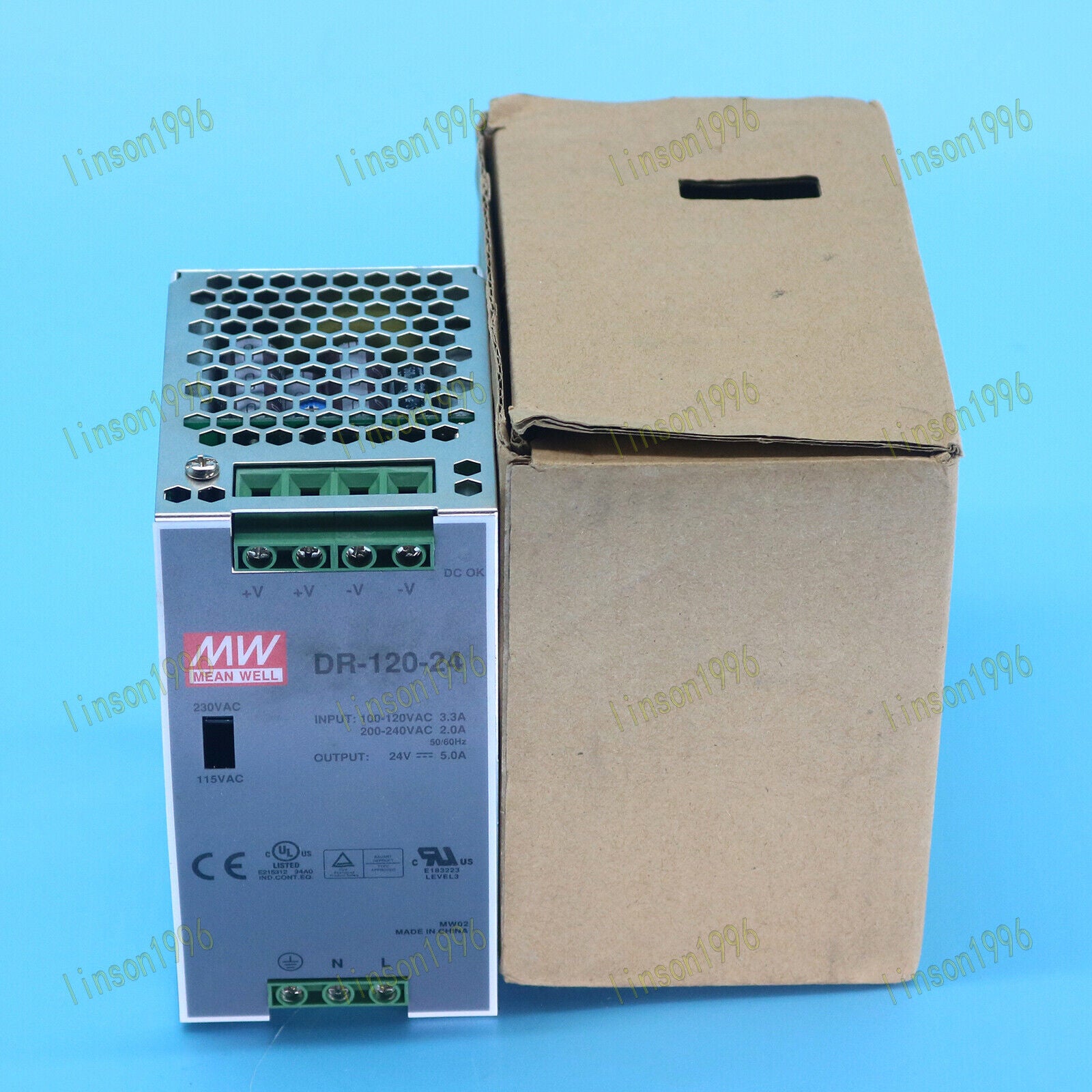 MEAN WELL DR-120-24 AC to DC DIN-Rail Power Supply - MEAN WELL