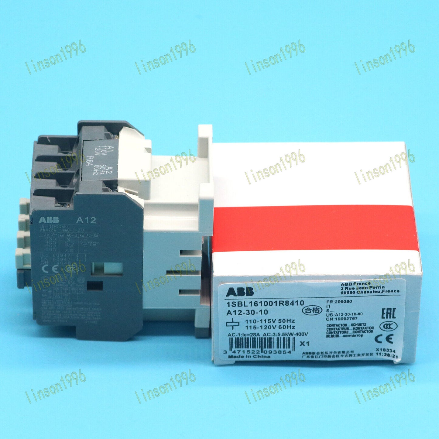 ABB A12-30-10 3 Pole Contactor 110V 5.5KW - ABB